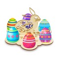 Koszyczek Wielkanocny Podstawka z Jajkami Kinder Niespodzianką 19x15 cm.jpg