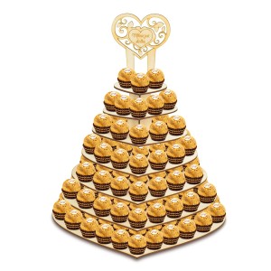 Deku -  Patera Stojak z Pralinami Ferrero Rocher Prezent na Ślub Serce 33x33 cm