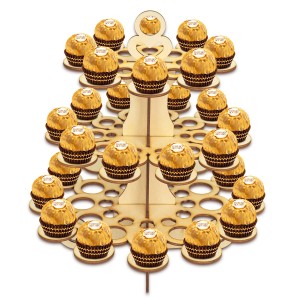 Deku - Patera Stojak z Pralinami Ferrero Rocher Prezent na Ślub  Drzewko 26x28 cm