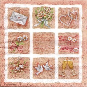 Serwetka do decoupage- motyw weselny