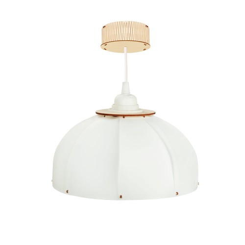 Deku - Ula Lampa wisząca dekoracyjna drewniana Biała oprawka  4.jpg