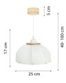 Deku - Ula Lampa wisząca dekoracyjna drewniana Biała oprawka.jpg