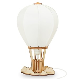 Deku – Balon Lampa stojąca nocna drewniana Biała oprawka L701924