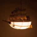 Deku – Statek Lampa wisząca dekoracyjna drewniana Biała oprawka L709616