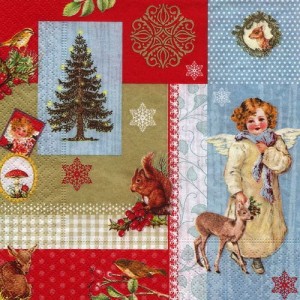 Serwetka do decoupage-aniołek, zwięrzęta 6255