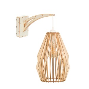 Deku - Aurelia Kinkiet Lampa ścienna dekoracyjna drewniana Biała oprawka K702044