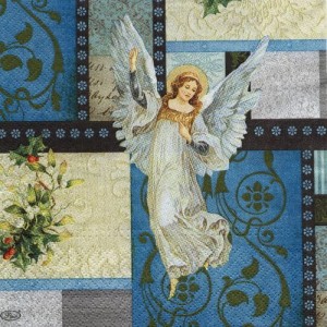 Serwetka do decoupage- niebiańskie anioły