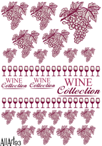 Papier decoupage 210x297mm A4 - AllArt 93 - winogrona 5543