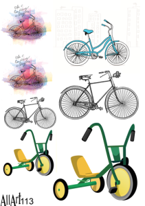Papier decoupage 210x297mm A4 - AllArt 113 - rower 5563
