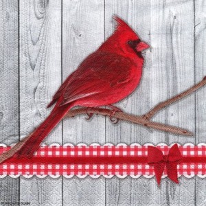 Serwetka do decoupage- ptak kardynał szkarłatny 6510
