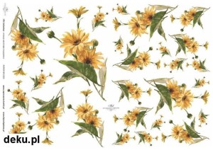 Papier decoupage A4 210x297 - ITD 330m | Papier w kwiatki - Nagietki 445
