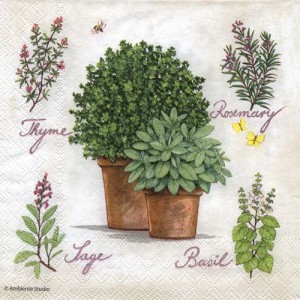 Serwetka do decoupage- mix ziół 6451