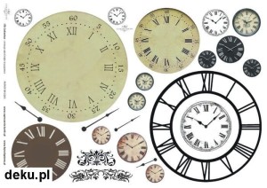 Papier decoupage A4 210x297 - itd 0265m Zegary 318