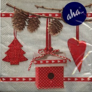 Serwetka do decoupage - szyszki, choinka 5347