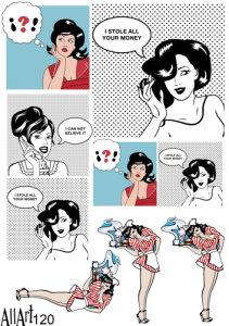 Papier decoupage 210x297mm A4 - AllArt 120 - komiks 5570