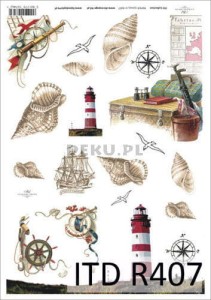 Papier ryżowy A4 210x297 -  decoupage itd R407 3557