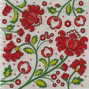 Serwetka do decoupage-ornamenty, kwiaty